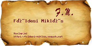 Földesi Miklós névjegykártya