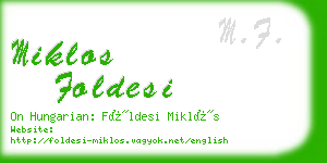 miklos foldesi business card