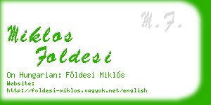 miklos foldesi business card
